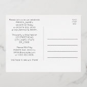 7th Birthday Party ~ Art Deco Style “7” + Name 箔招待状ポストカード (裏面)