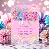 7th Birthday Rainbow Invitation 招待状