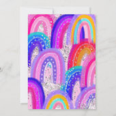 7th Birthday Sequin Rainbow Party Invitation 招待状 (裏面)
