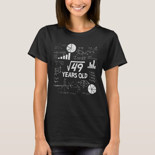 7th Birthday Square Root of 49 - 7 Years Old Bday Tシャツ (正面)