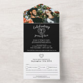 7th black onyxの周年記念RSVP結婚写真 オールインワン招待状 (内側)