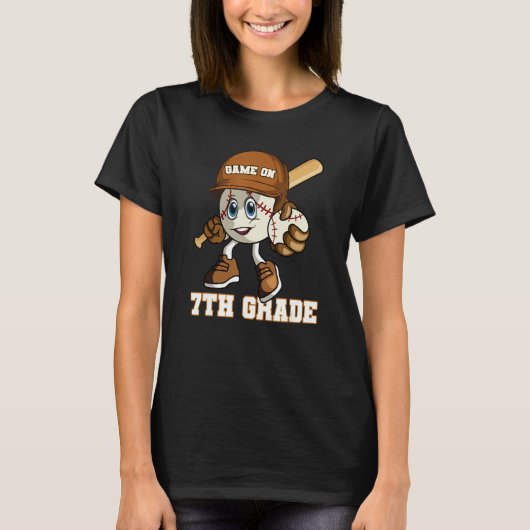 7th Grade Game On Baseball Back To School Boys Gir Tシャツ (正面)