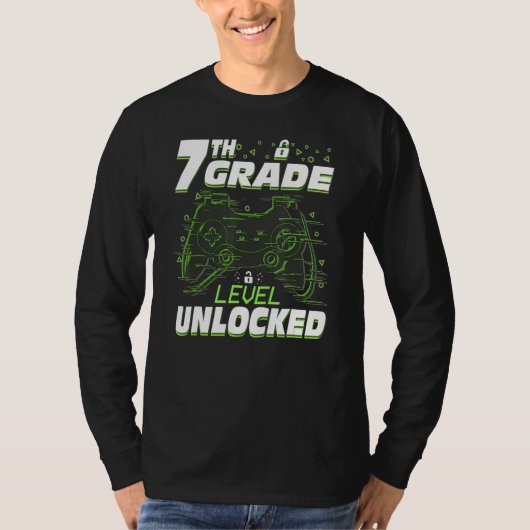 7th Grade Level Unlocked Back To School Video Game Tシャツ (正面)