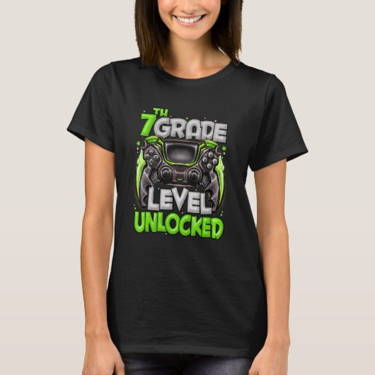 7th Grade Level Unlocked Game On 7th Grade School  Tシャツ (正面)