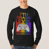 7th Grade Level Unlocked Video Gamer Back to Schoo Tシャツ (正面)