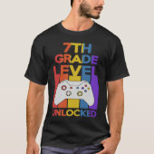 7th Grade Level Unlocked Video Gamer Back to Schoo Tシャツ (正面)