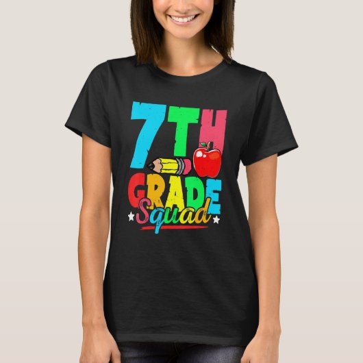 7th Grade Squad Cute Back To School First Day Of S Tシャツ (正面)