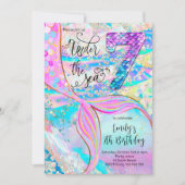 7th Mermaid Birthday Under the Sea Invitation 招待状 (正面)