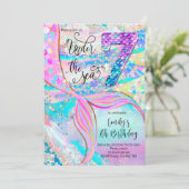 7th Mermaid Birthday Under the Sea Invitation 招待状 (スタンド正面)