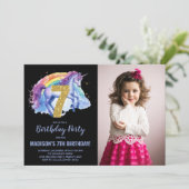 7th Rainbow Unicorn誕生日招待状写真 招待状 (スタンド正面)