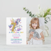 7th Rainbow Unicorn誕生日招待状w photo 招待状 (スタンド正面)