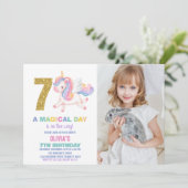 7th Rainbow Unicorn誕生日招待状w photo 招待状 (スタンド正面)