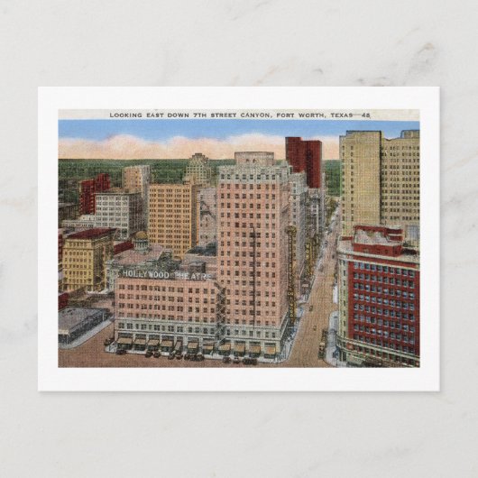 7th St Canyon，フォートワース，テキサス州ヴィンテージ ポストカード (正面)