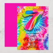 7th Tie Dye Birthday 招待状 (正面/裏面)