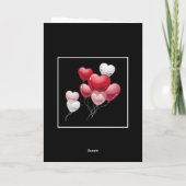 7th Wedding Anniversary Photo Balloon Black White カード (裏面)