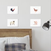 7x5かわいい飼育動物水彩動物セット (寝室)