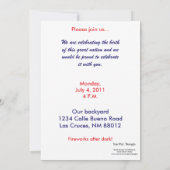 7x5サイズの4th of Julyパーティー招待状 招待状 (裏面)