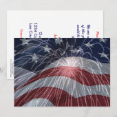 7x5サイズの4th of Julyパーティー招待状 招待状 (正面/裏面)