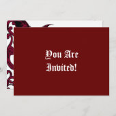 7x5 ヴァンパイア バット 赤 ハロウィン 招待状 (正面/裏面)