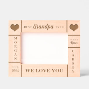 7x5 Grandpa Ever 最高の Grandkids名 レーザー彫刻フレーム