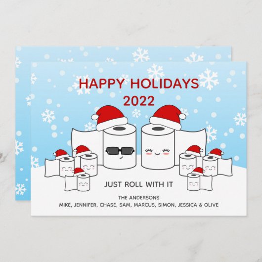 8おもしろいの転がItトイレ紙ファミリー シーズンカード (正面/裏面)