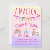 8かわいらし歳の一角獣誕生会 招待状 (正面)