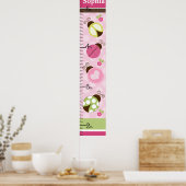 8かわいらしx 44の成長グラフ保ラディバグ付き ポスター (キッチン)