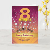 8か月の回復記念日はっきりした数値 カード (黄色い花)