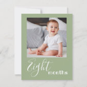 8か月フォト最初の誕生日バナーカード (正面)