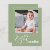 8か月フォト最初の誕生日バナーカード (正面/裏面)