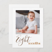 8か月フォト最初の誕生日バナーカード (正面/裏面)