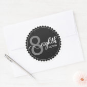 8か月マイルストーンクラシックラウンドステッカー ラウンドシール (封筒)