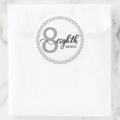 8か月マイルストーンクラシックラウンドステッカー ラウンドシール (バッグ)