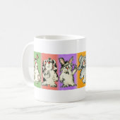 8つのウサギの愚かな漫画のバニーのコーヒー・マグ コーヒーマグカップ (正面左)