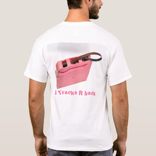 8つのトラックRはピンクのカートリッジTシャツを支持します Tシャツ (裏面)