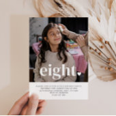 8つのハートフォトファースト誕生日招待状 招待状