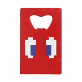 8つのビットピクセルマンガの目 クレジットカード栓抜き (正面)