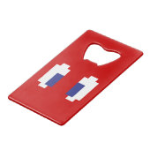 8つのビットピクセルマンガの目 クレジットカード栓抜き (正面アングル)