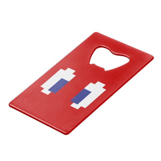 8つのビットピクセルマンガの目 クレジットカード栓抜き (正面アングル)