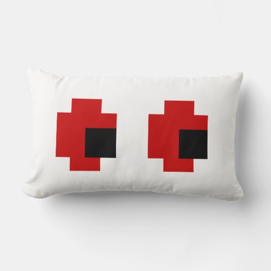 8つのビット不気味で赤い目 ランバークッション (正面)