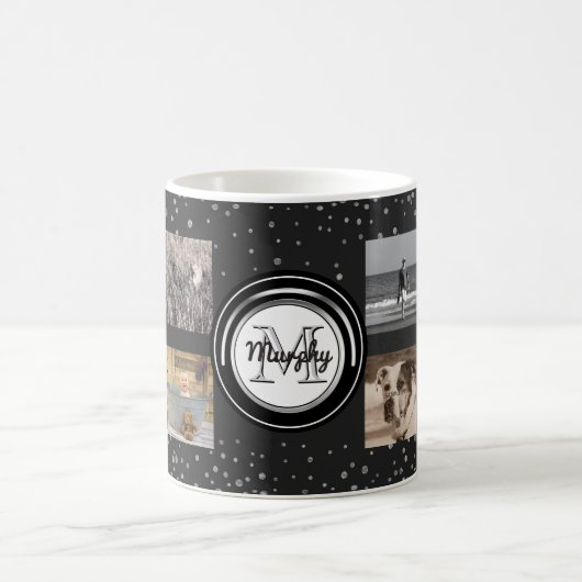 8つの写真のコラージュ|カスタムなInstagram家族の点 コーヒーマグカップ (中央)