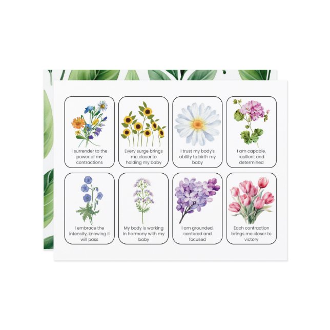 8つの出産確認を記載したカード (正面/裏面インサイチュ)