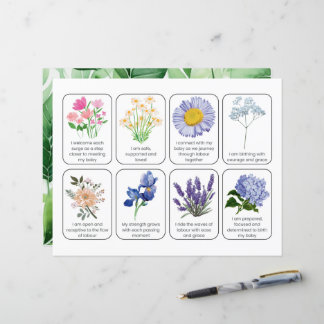 8つの出産確認を記載したカード