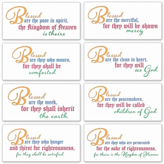 8つの北欧 – マタイ5:1-12 シール (正面)