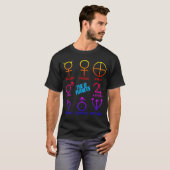 8つの惑星のシンボル カスタマイズ可能 Tシャツ (正面フル)