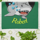 8つの球のプールの鮫 キッチンタオル (折り畳み)