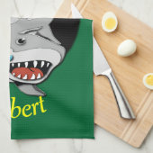 8つの球のプールの鮫 キッチンタオル (四つ折り)