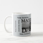 8つの祖先の名前のためのMayflowerの子孫w/Room コーヒーマグカップ (左)