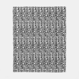 8つの言語の「読む」リノカット フリースブランケット