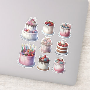 8つの誕生日ケーキ シール